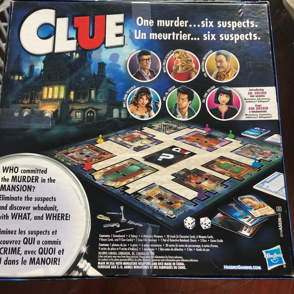 Clue Board Game by Hasbro - Classic Mystery Game Ages 8 up